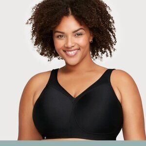 Glamorise 42 No-Sweat Mesh Sports Bra in Black 42H MagicLift Seamless Sports Bra